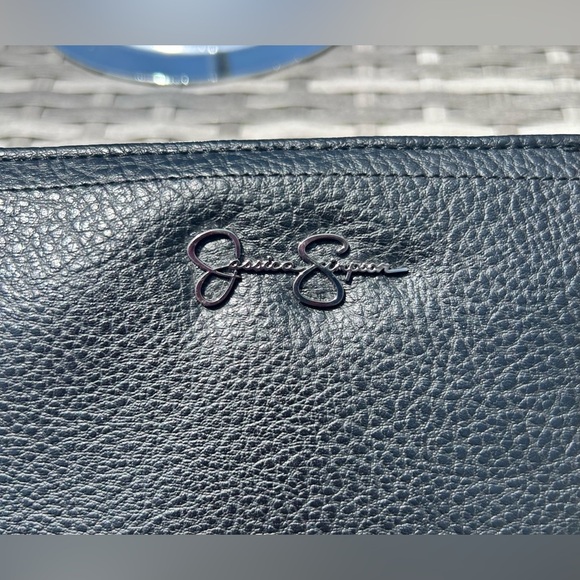 Jessica Simpson Frankie Black Leather Double Compartment Long Wallet LIKE NEW!​ - Picture 3 of 9